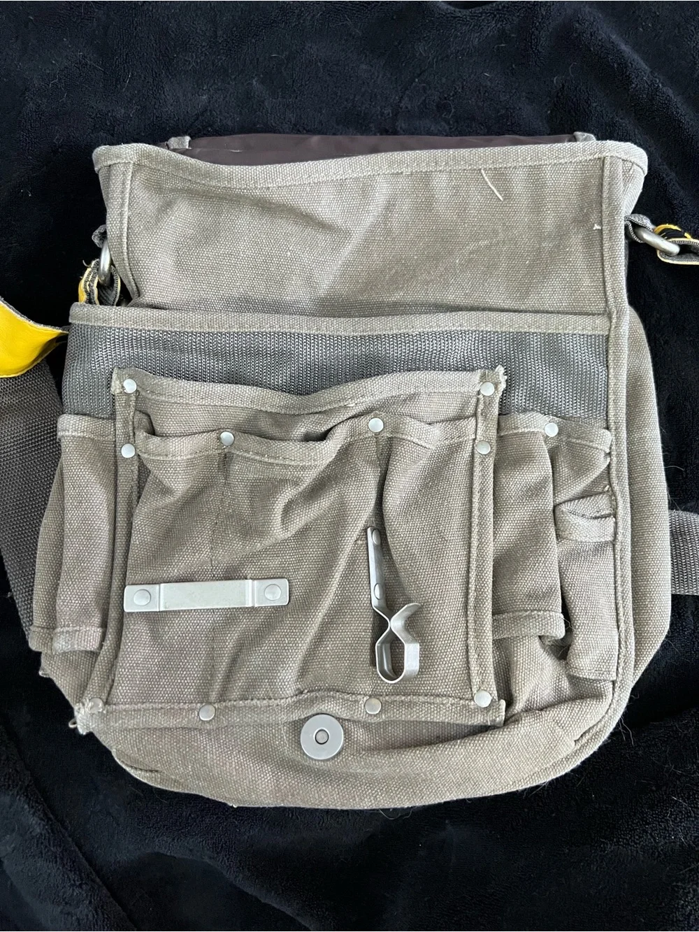 Ducti Messenger Bag - Canvas Messenger Bag with Yellow 'Police Line'